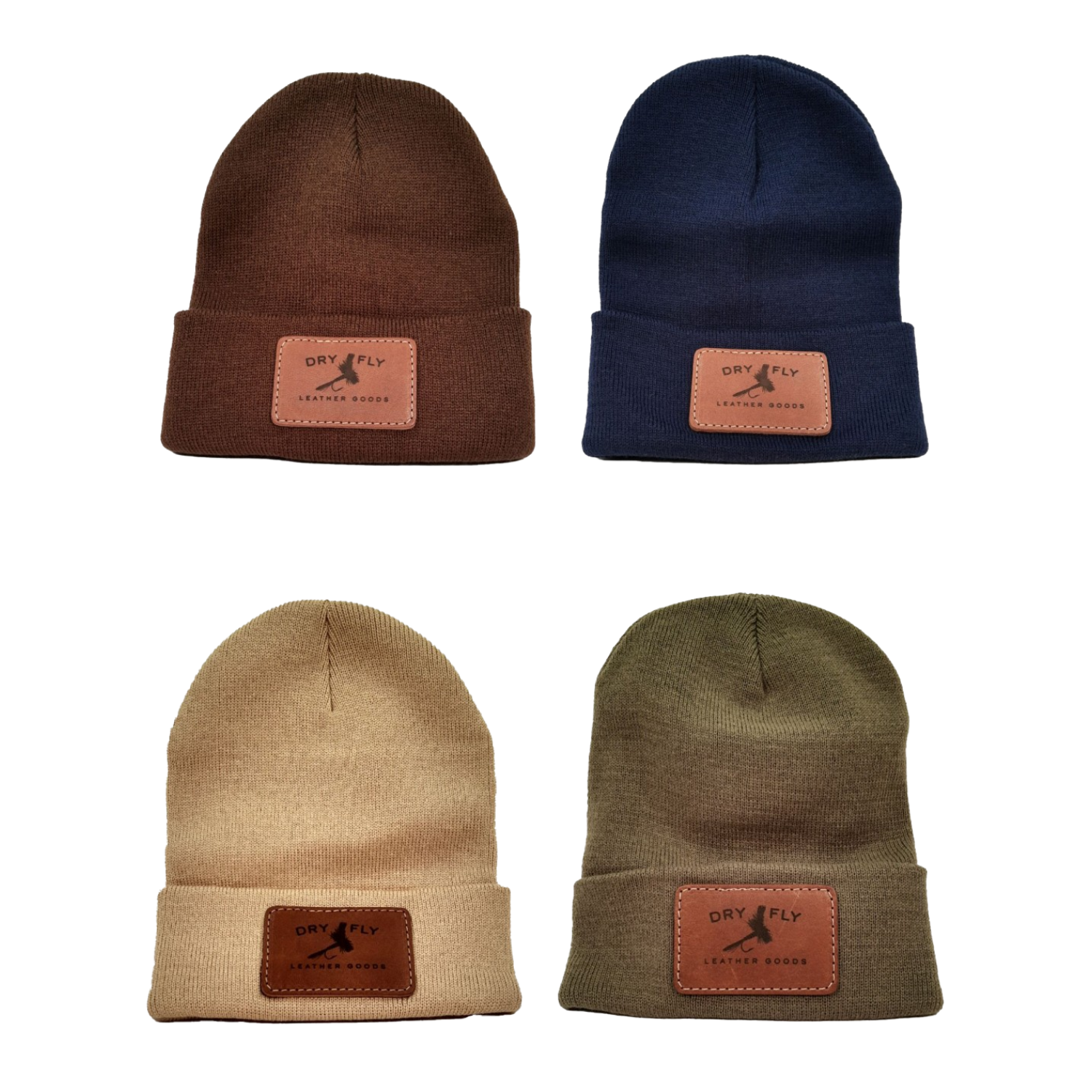 Dry Fly Leather Goods - DFLG Beanie | Leather Patch Dry Fly Leather Goods - DFLG Beanie | Leather Patch