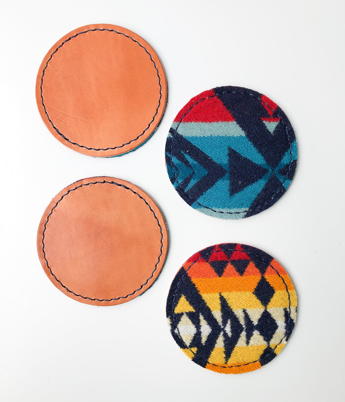 Wool + Leather Coasters