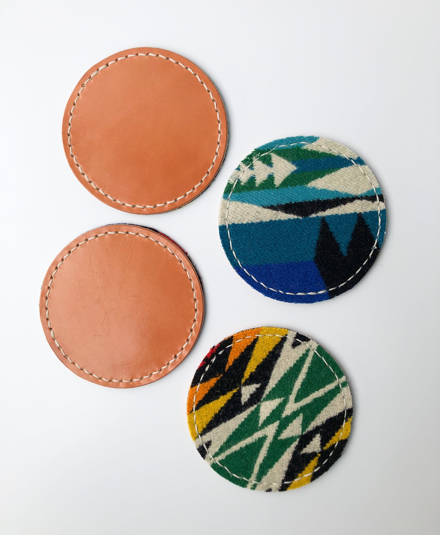 Wool + Leather Coasters