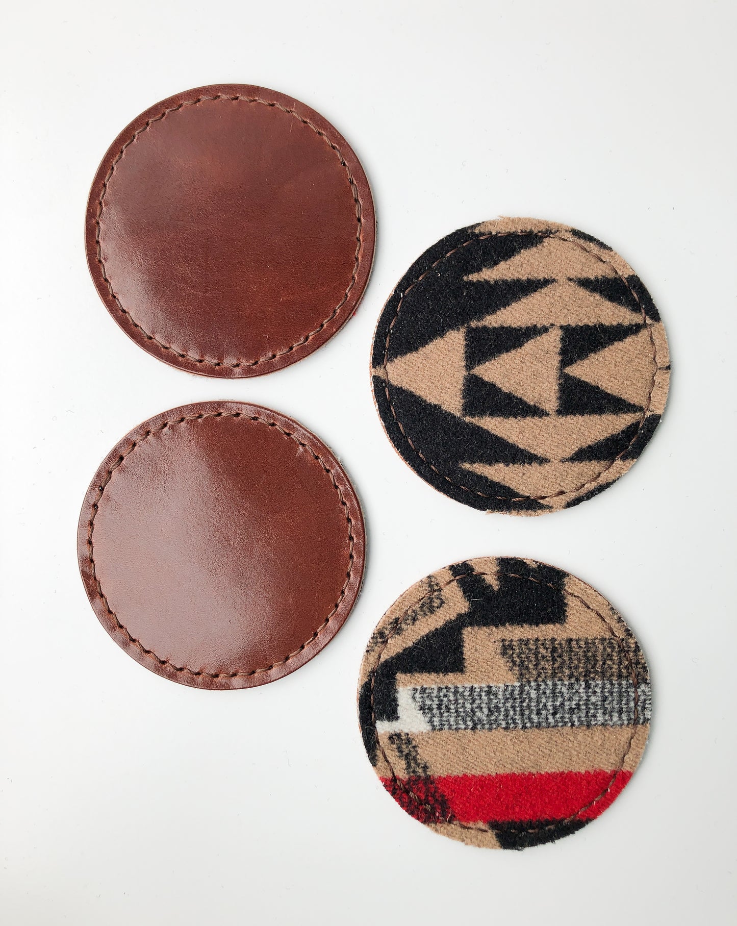 Wool + Leather Coasters