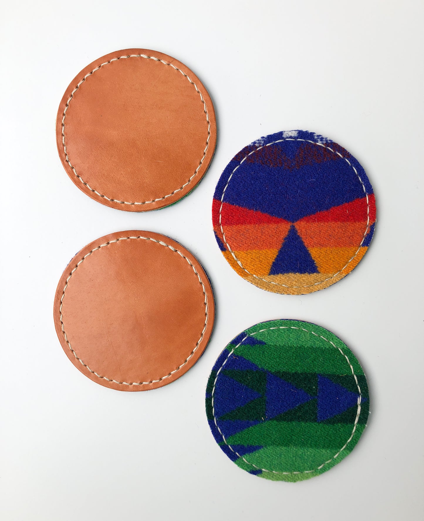 Wool + Leather Coasters