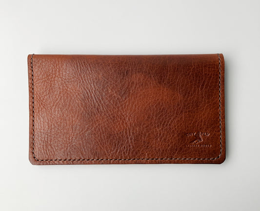 Dry Fly Leather Goods handmade leather Checkbook Cover front face