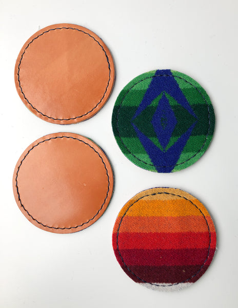 Wool + Leather Coasters