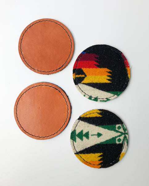 Wool + Leather Coasters